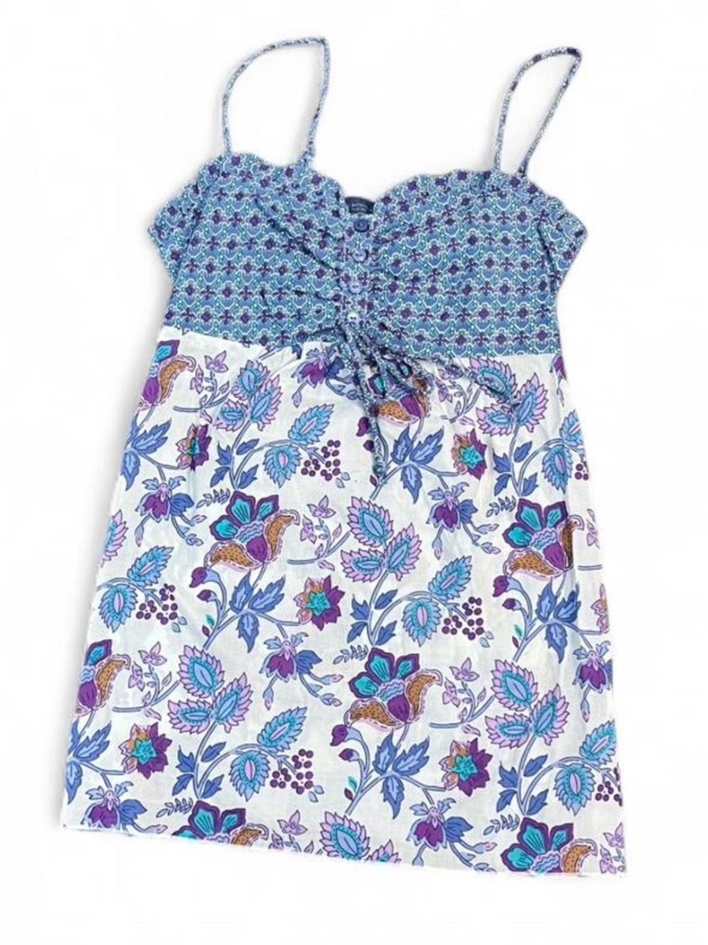 Blue Floral Illegal Jeans Tank Top